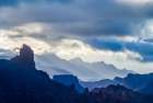 Spain-Canary Islands-Gran Canaria Island-Tejeda-mountain landscape with Roque Bentayga Art Print
